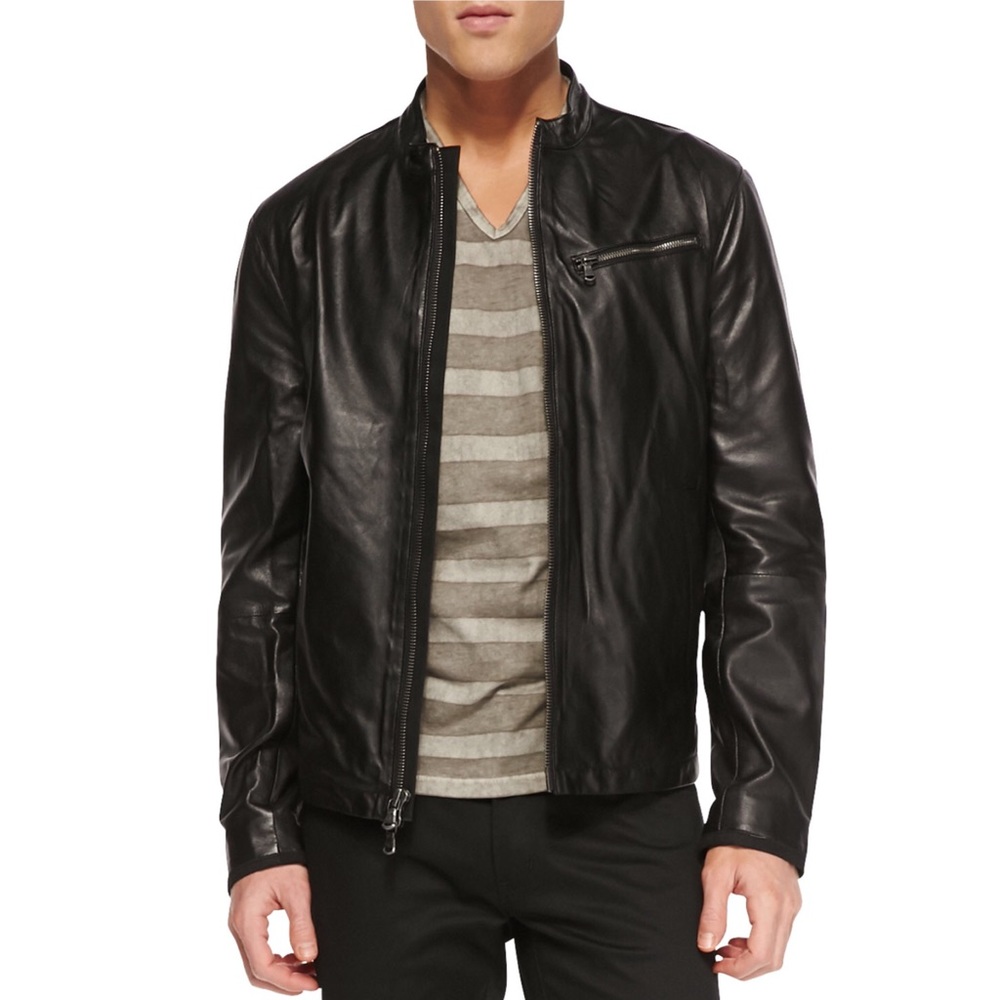 John Varvatos Lambskin Leather Jacket • Large